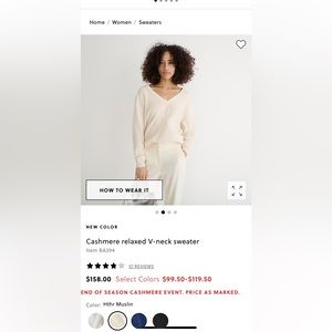 J.Crew oversized cashmere v-neck sweater